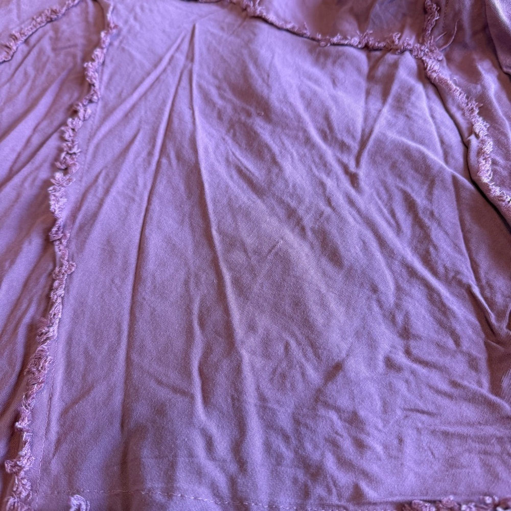 Free People Tattered Up Slip Dress Mauve Pink XS Flowy Boho Distressed Fringe - Picture 7 of 9